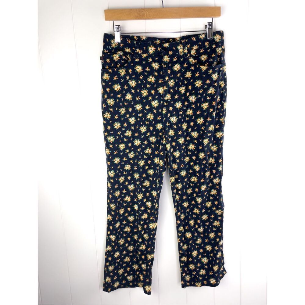 Vintage Ralph Ralph Lauren RRL Floral Blue Pants Work Career Size 10 90s